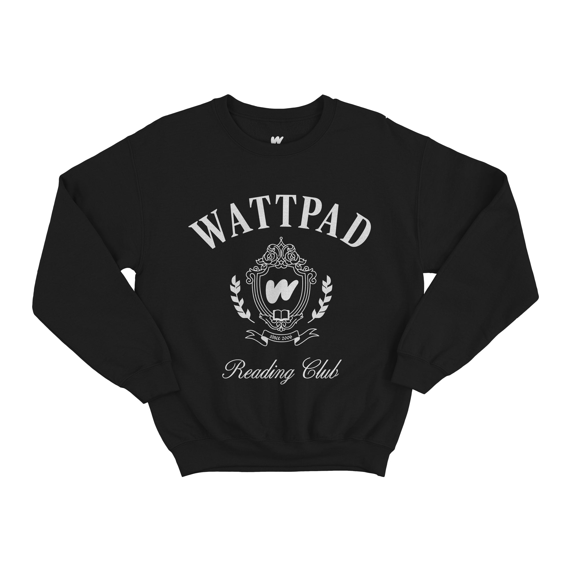 WATTPAD READING CLUB CREW NECK - BLACK WEBTOON ENTERTAINMENT