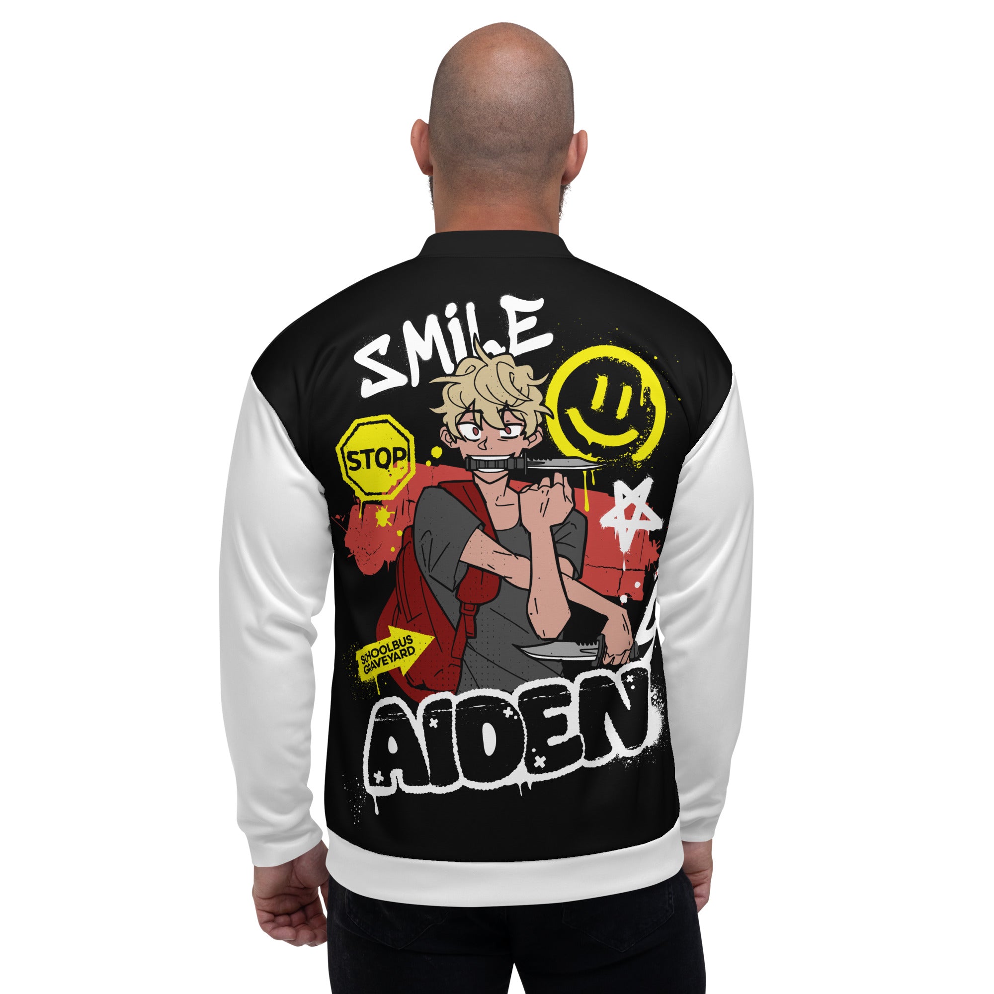 SCHOOL BUS GRAVEYARD - AIDEN UNISEX BOMBER JACKET WEBTOON ENTERTAINMENT