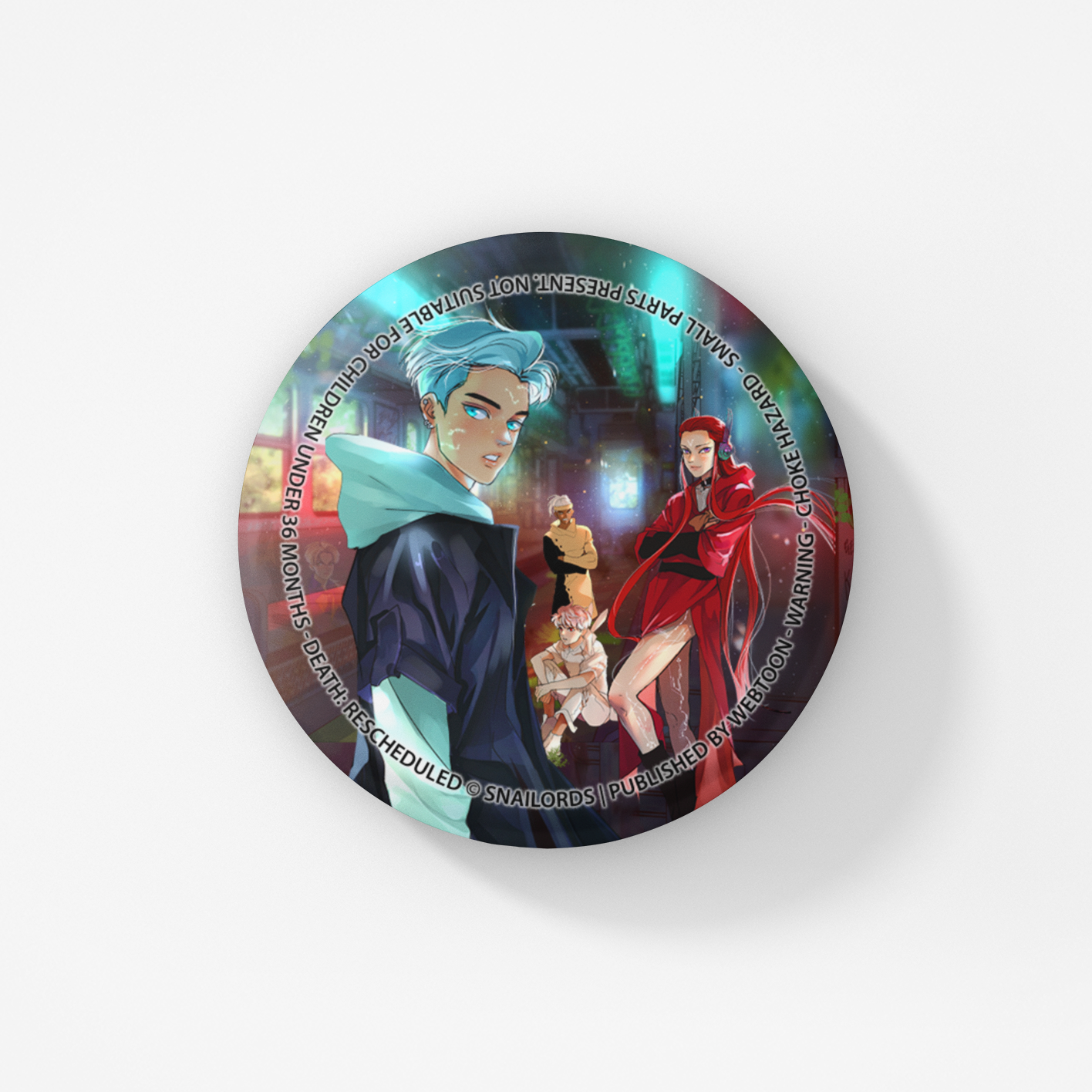 DEATH: RESCHEDULED - BUTTON BADGE SET WEBTOON ENTERTAINMENT