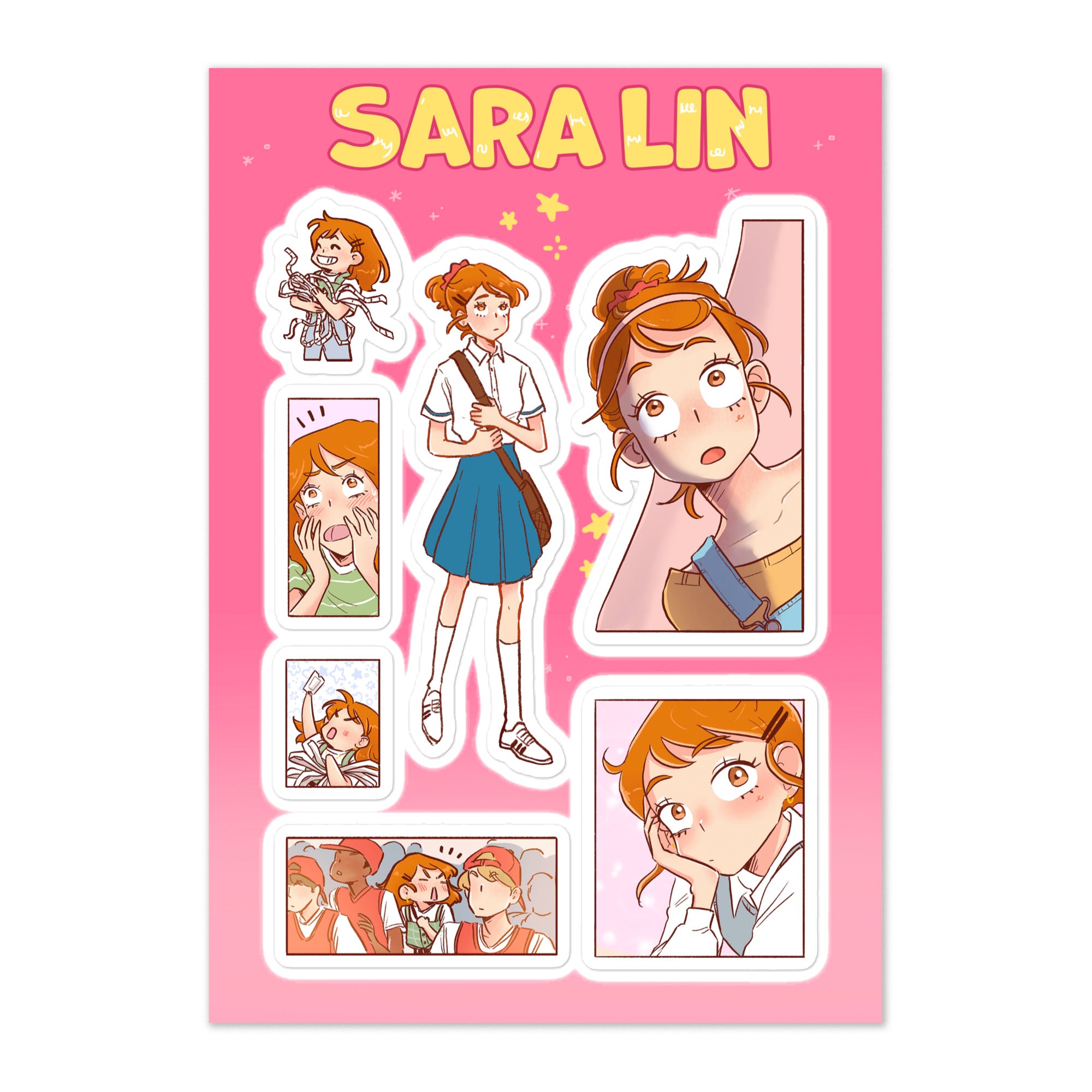 THE KISS BET - SARA LIN STICKER SHEET WEBTOON ENTERTAINMENT