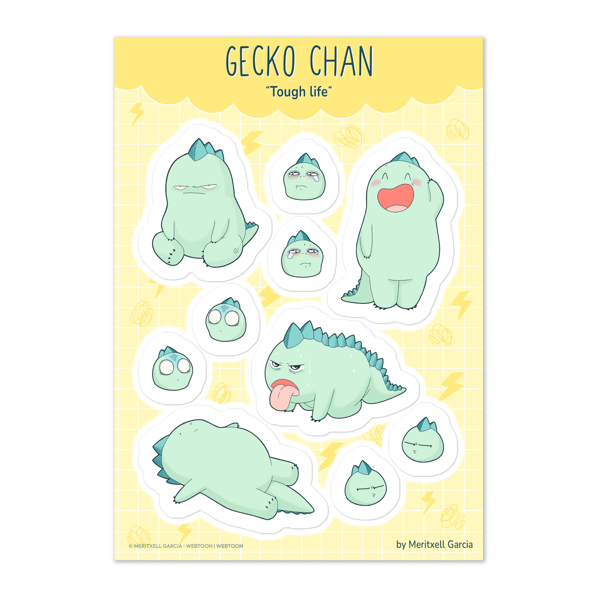 GECKO-CHAN - TOUGH LIFE STICKERS WEBTOON ENTERTAINMENT