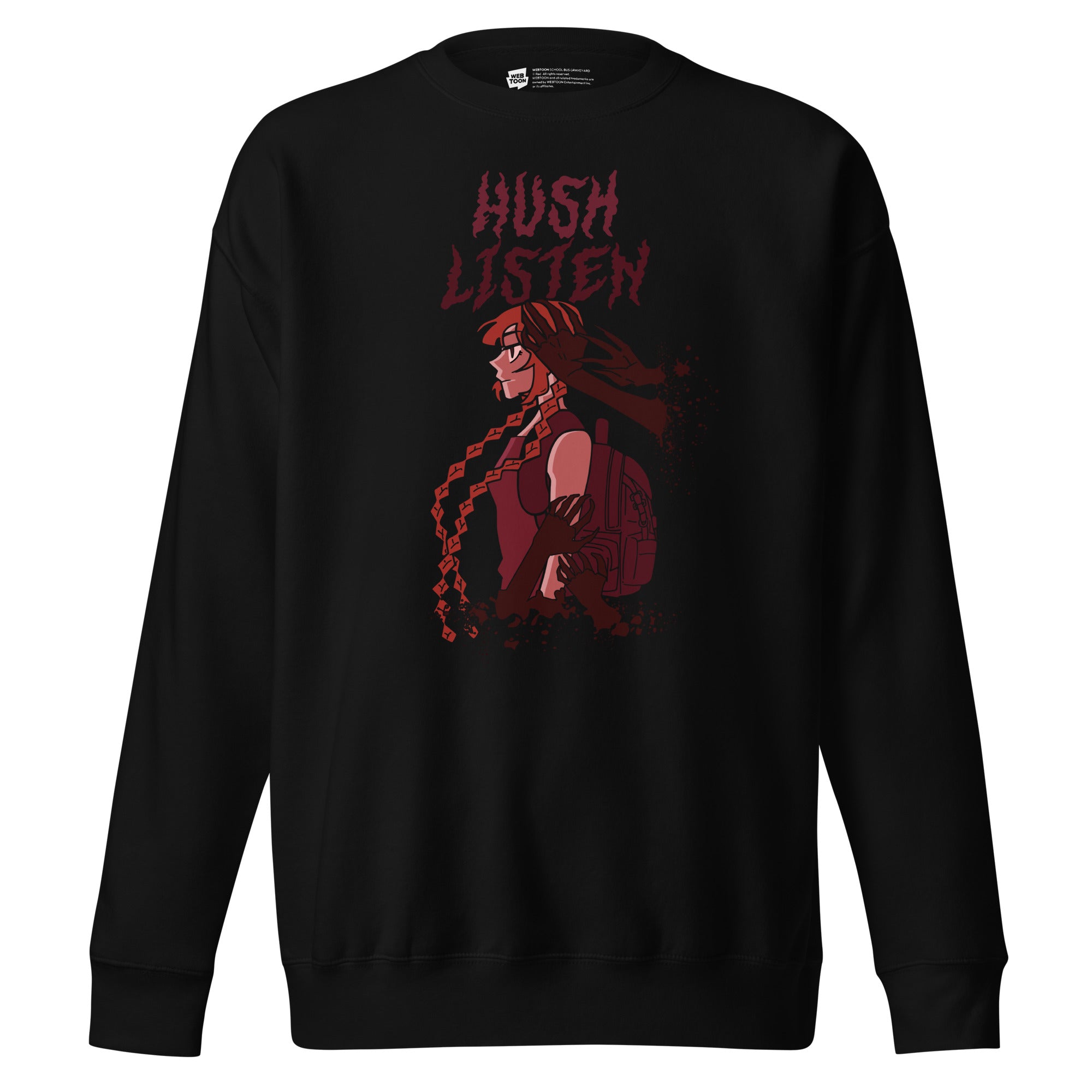 SCHOOL BUS GRAVEYARD - HUSH LISTEN SWEATSHIRT WEBTOON ENTERTAINMENT