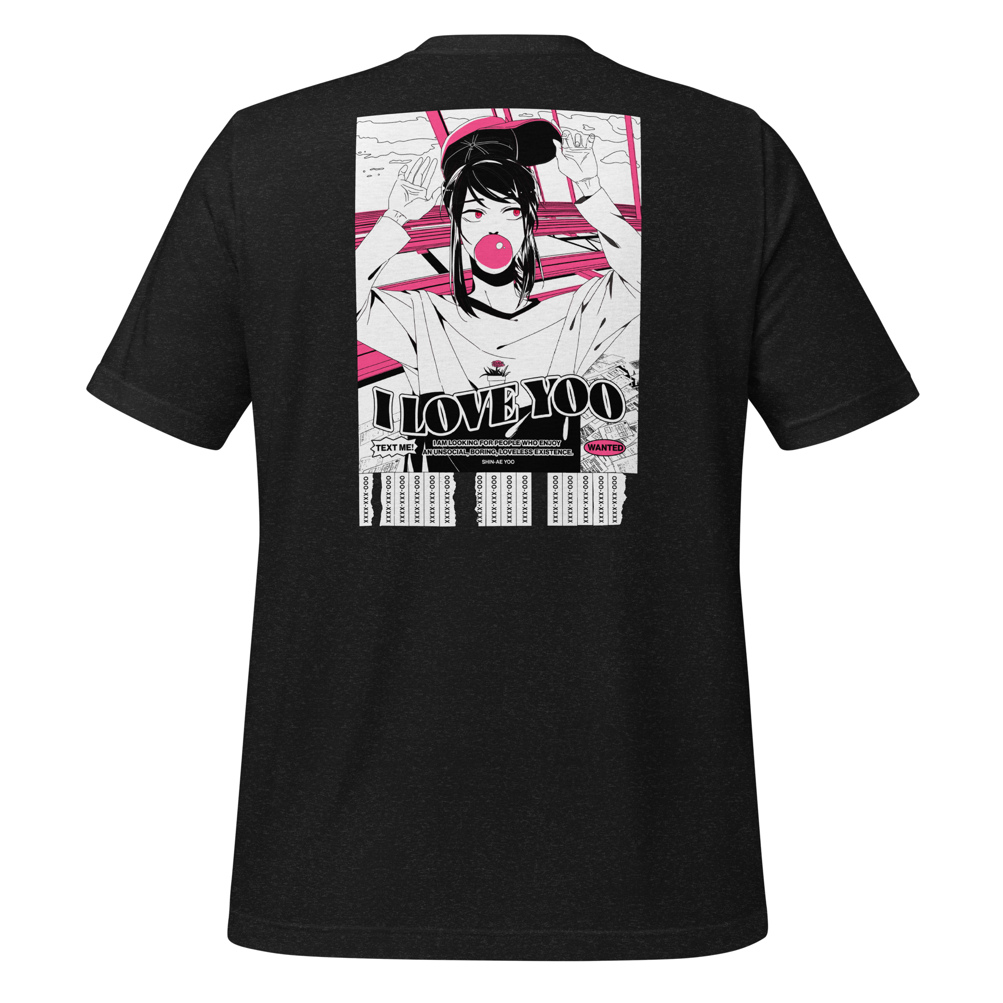 I LOVE YOO - TEXT ME BLACK UNISEX T-SHIRT WEBTOON ENTERTAINMENT