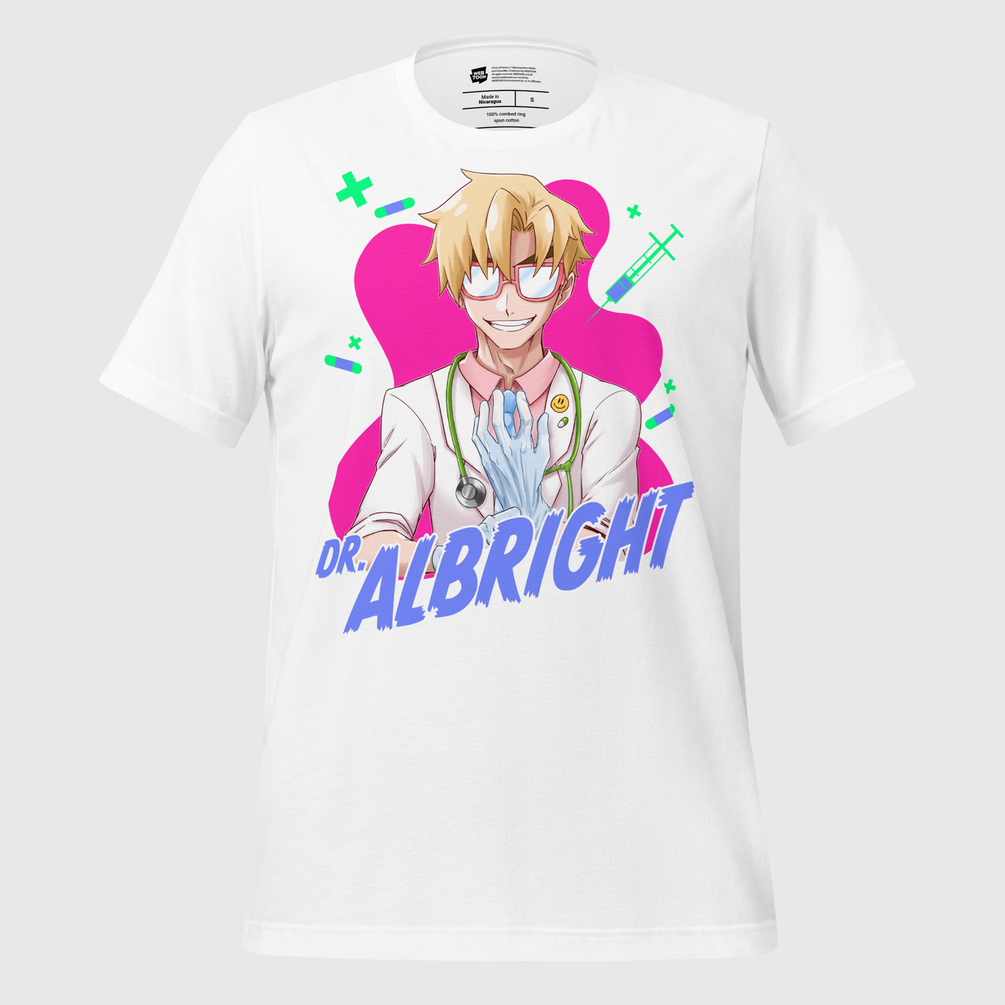 CLINIC OF HORRORS - DR. ALBRIGHT UNISEX T-SHIRT WEBTOON ENTERTAINMENT