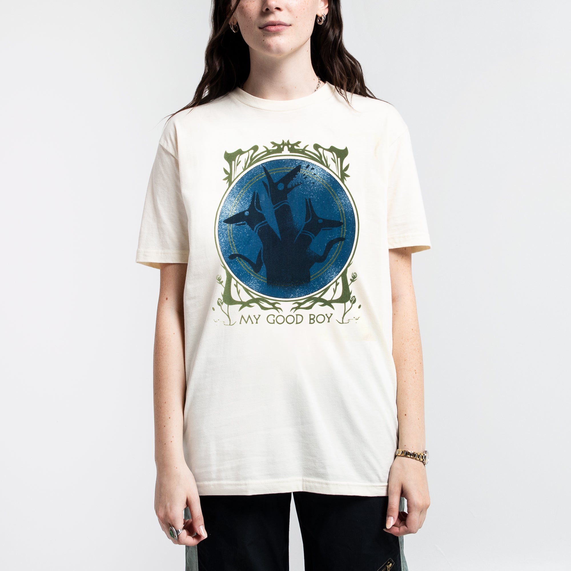 LORE OLYMPUS - CERBERUS GOOD BOY NATURAL UNISEX T-SHIRT WEBTOON ENTERTAINMENT