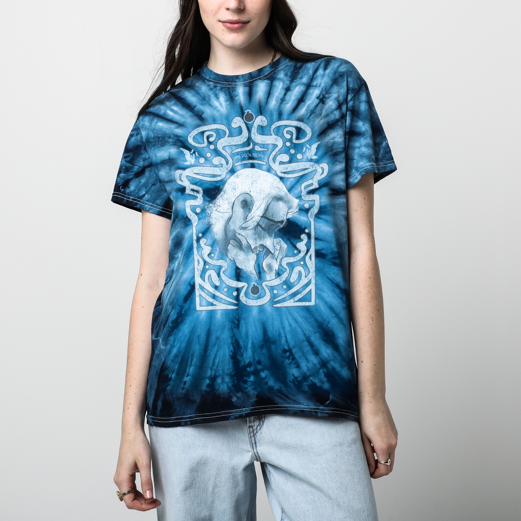 LORE OLYMPUS - HADES THE SCOUNDREL BLUE TIE DYE UNISEX T-SHIRT