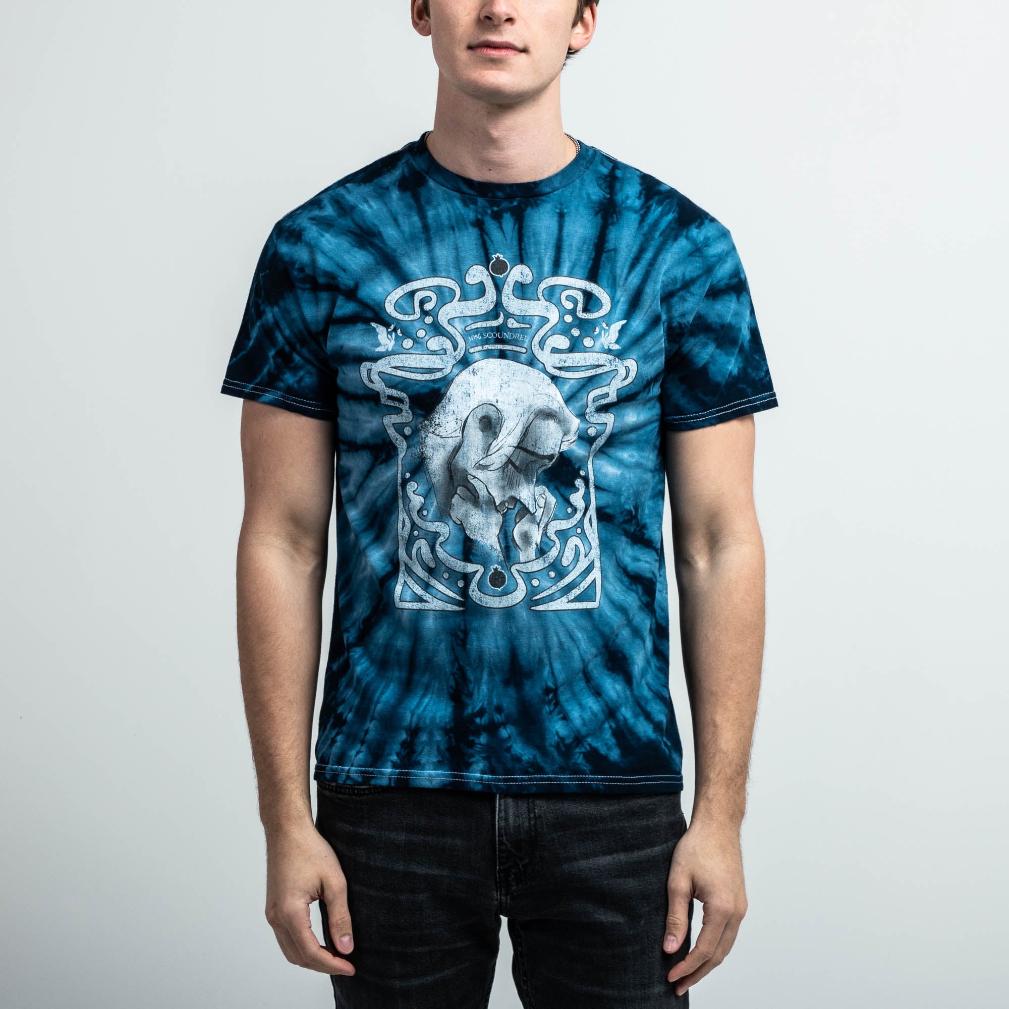 LORE OLYMPUS - HADES THE SCOUNDREL BLUE TIE DYE UNISEX T-SHIRT