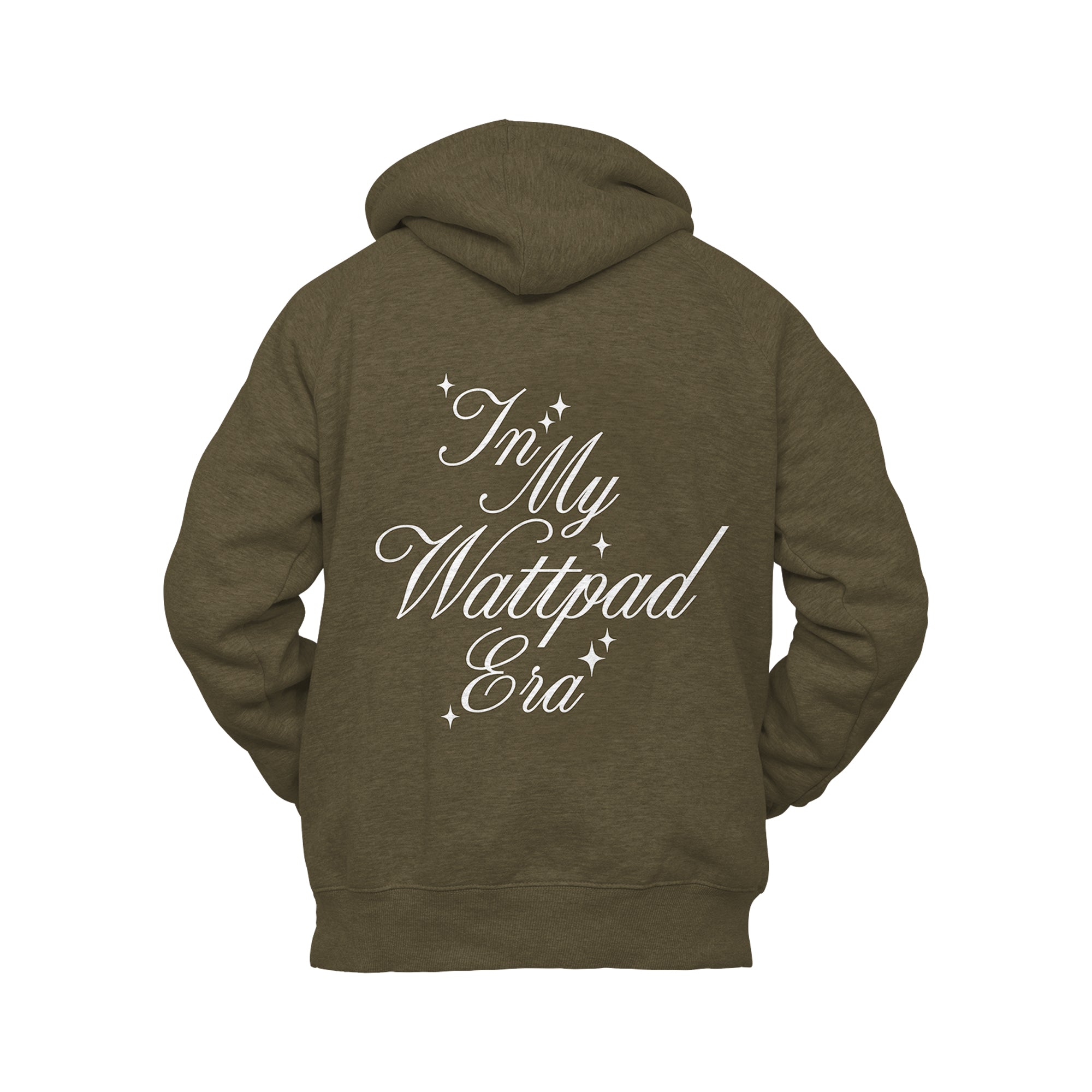 IN MY WATTPAD ERA HOODIE - ARMY GREEN WEBTOON ENTERTAINMENT