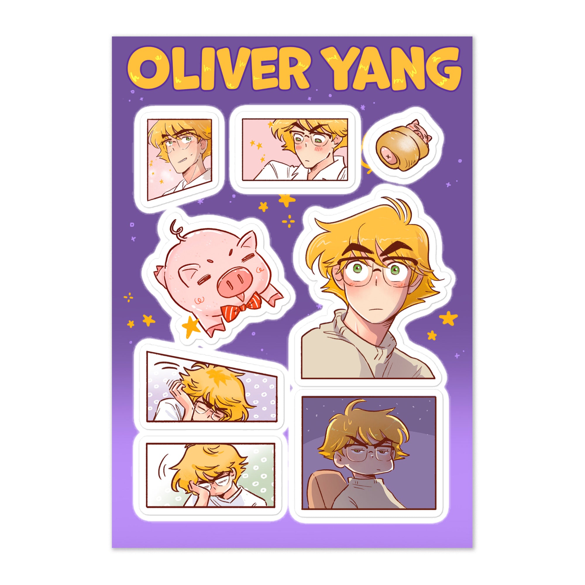 The Kiss Bet - Oliver Yang Sticker sheet WEBTOON ENTERTAINMENT