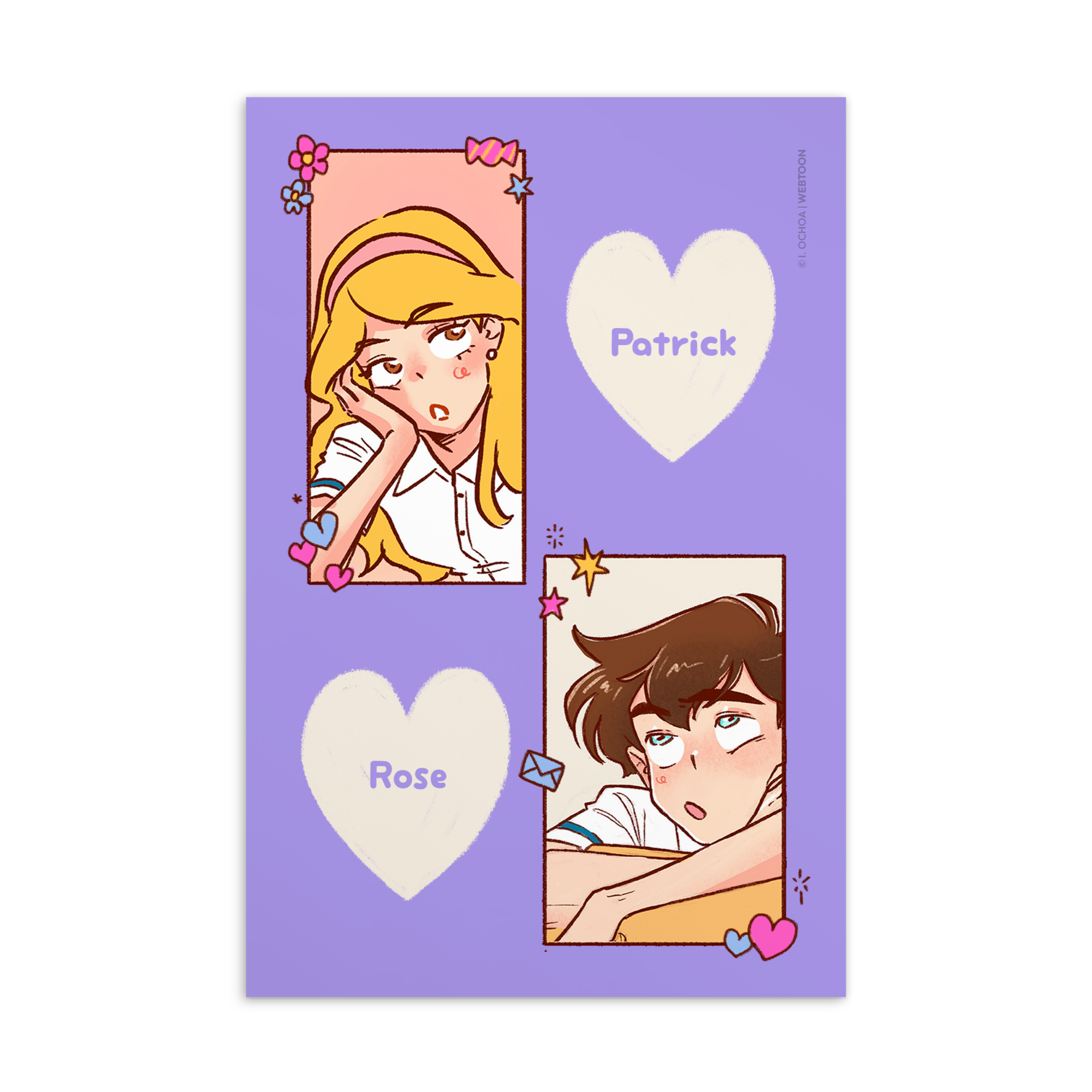 THE KISS BET - PATRICK AND ROSE POSTCARD WEBTOON ENTERTAINMENT