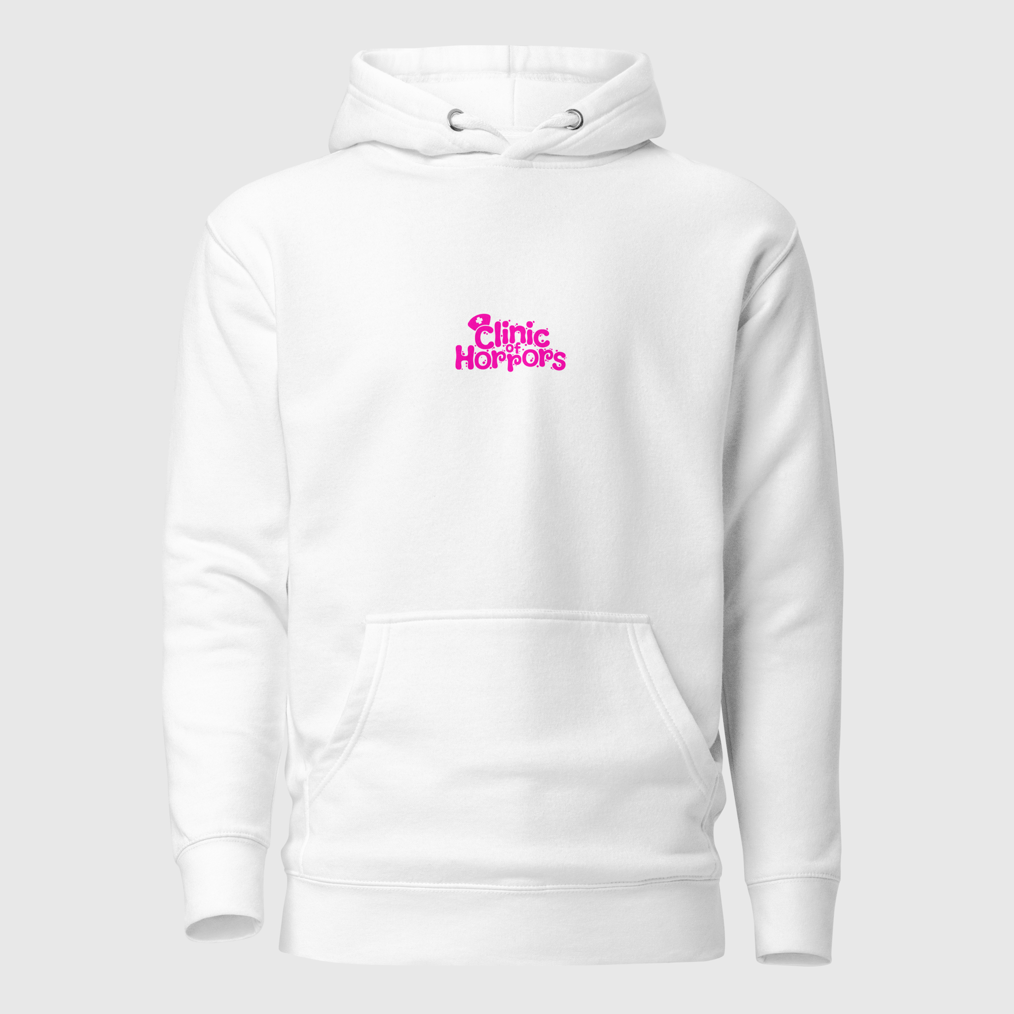 White hoodie 2025 with black writing