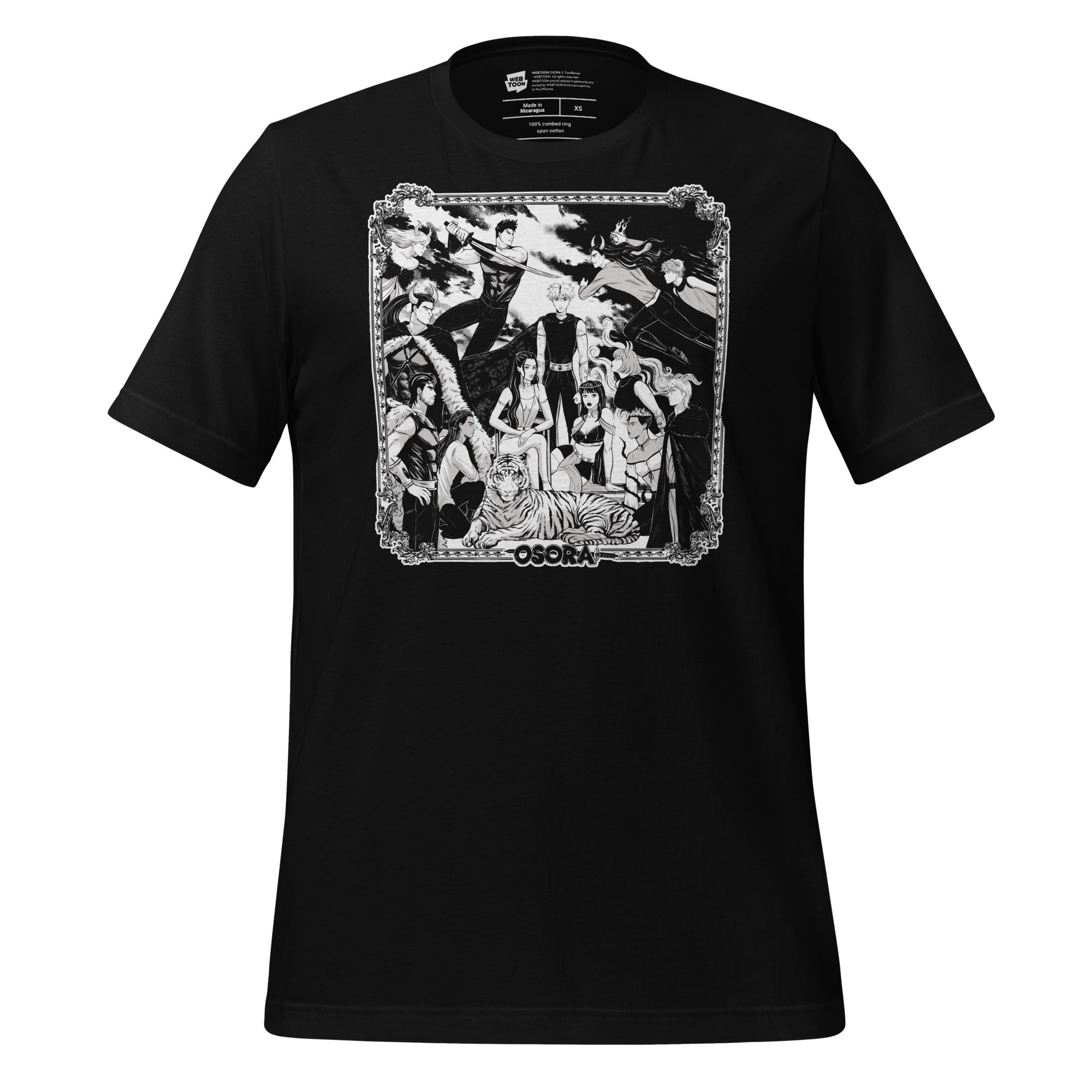 OSORA - UNISEX BLACK T-SHIRT WEBTOON ENTERTAINMENT